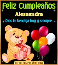 GIF Feliz Cumpleaños Dios te bendiga Alessandra